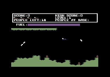 Protector II (Commodore 64) screenshot: Ground based missiles firing.