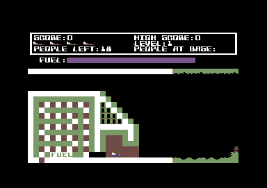 Protector II (Commodore 64) screenshot: Starting at the base.