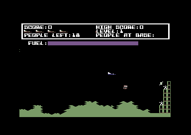 Protector II (Commodore 64) screenshot: Air based enemies in the area.