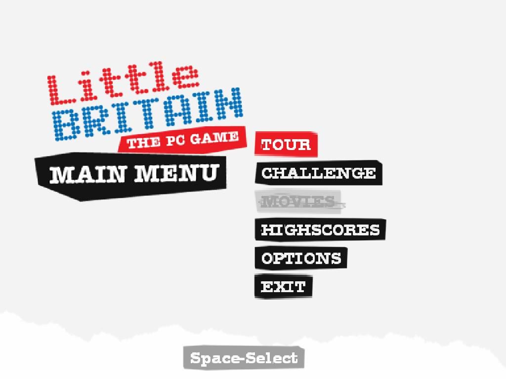 Little Britain: The Video Game (Windows) screenshot: Main menu