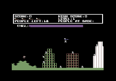 Protector II (Commodore 64) screenshot: I am carrying a person.