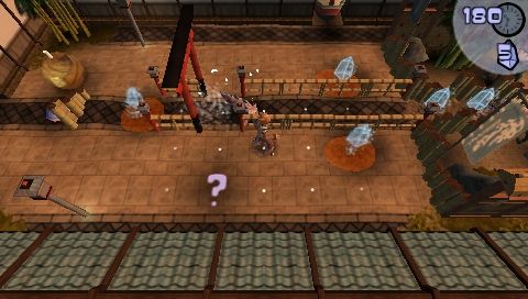 Frantix (PSP) screenshot: Kaz and Catdragon!