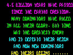 Rygar (ZX Spectrum) screenshot: A repeat of the ad blurb prior to playing