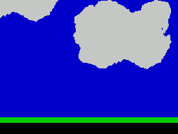 Terror-Daktil 4D (ZX Spectrum) screenshot: Flying along in clear skies