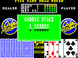 Monte Carlo Casino (ZX Spectrum) screenshot: I bet the minimum
