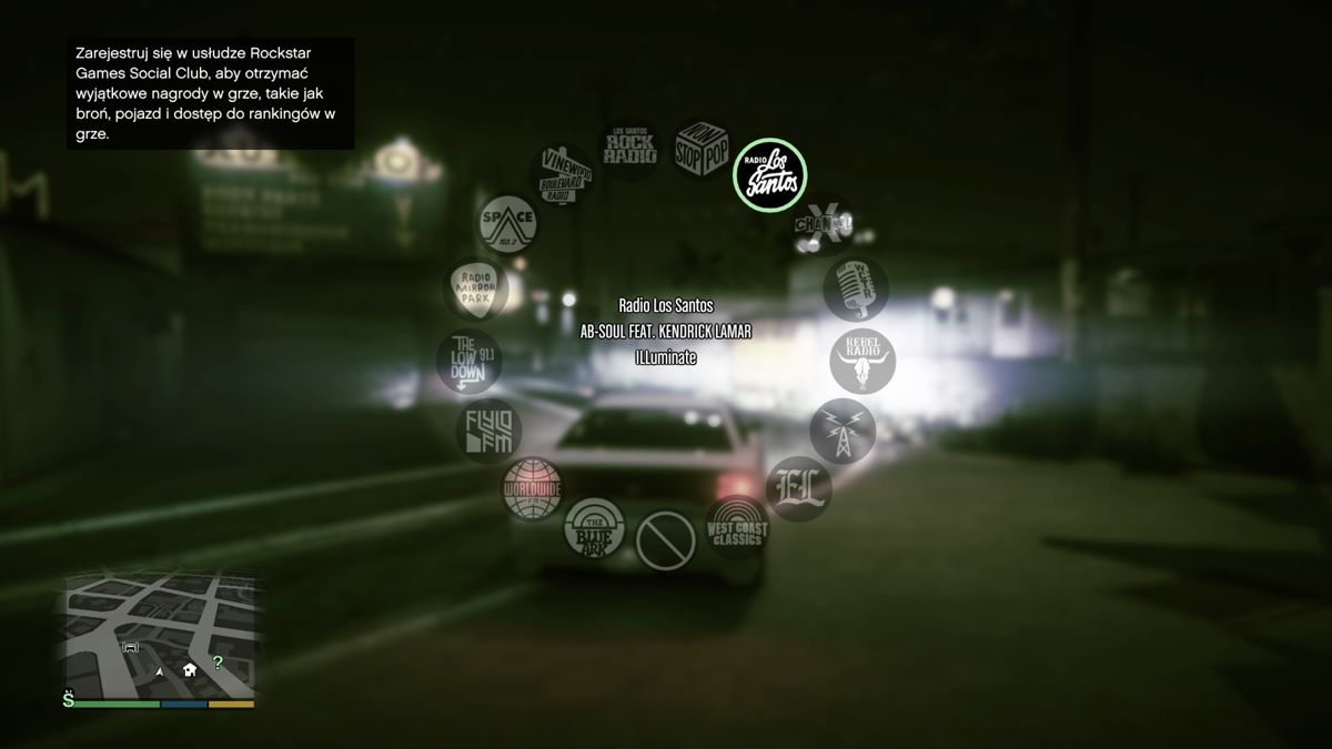 Grand Theft Auto V (PlayStation 4) screenshot: Changing radio station