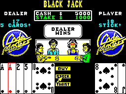 Monte Carlo Casino (ZX Spectrum) screenshot: ... and the dealer goes on to win