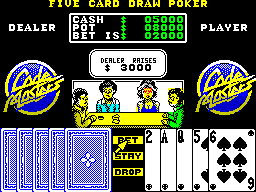 Monte Carlo Casino (ZX Spectrum) screenshot: I increase my bet and the dealer raises