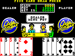Monte Carlo Casino (ZX Spectrum) screenshot: That means the dealer wins...