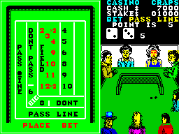 Monte Carlo Casino (ZX Spectrum) screenshot: The dice are rolled