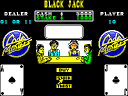 Monte Carlo Casino (ZX Spectrum) screenshot: first card dealt