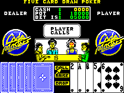 Monte Carlo Casino (ZX Spectrum) screenshot: Time to see what the dealer has