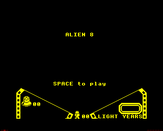 Alien 8 (BBC Micro) screenshot: Fairly plain title screen