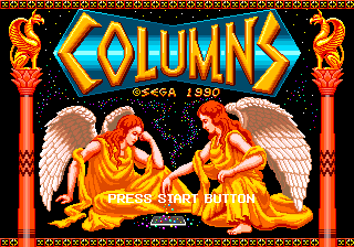 Columns (Genesis) screenshot: Alternate title screen.
