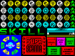 Fruit Machine Simulator 2 (ZX Spectrum) screenshot: After a while the game shows the Supa Scanner feature. This does not occur often during the game