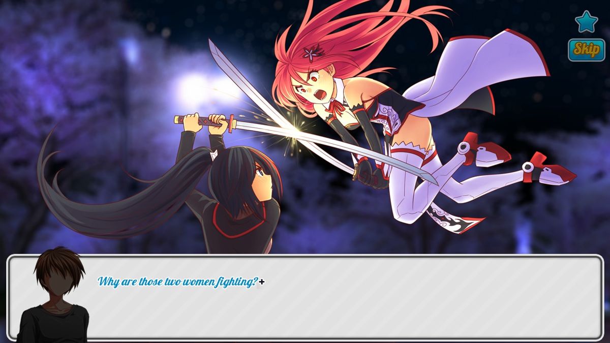 Divine Slice of Life (Windows) screenshot: Discovering Ryn and Yui fighting