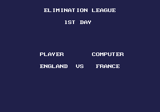 World Championship Soccer (Genesis) screenshot: The pre match screen informing you of your opponents.