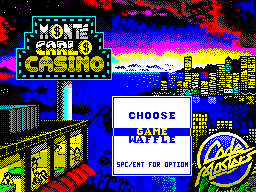 Monte Carlo Casino (ZX Spectrum) screenshot: The game loads to this screen