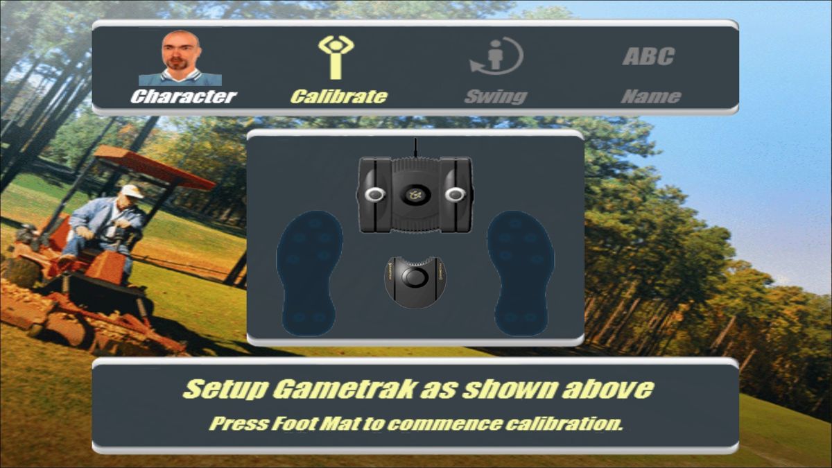 Real World Golf (Windows) screenshot: Gametrak calibration stage one