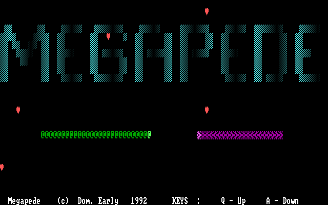 Megapede (DOS) screenshot: Title screen.