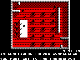 Knight Rider (ZX Spectrum) screenshot: International Trades Conference in San Francisco