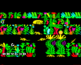 Sabre Wulf (BBC Micro) screenshot: A sleeping Hippo blocks your path.