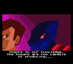 Flashback: The Quest for Identity (DOS) screenshot: A scene with an evil Morph