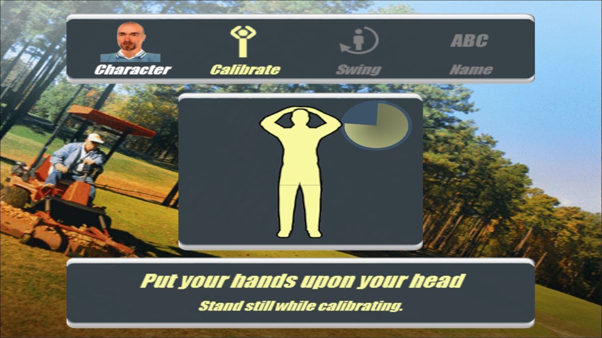 Real World Golf (Windows) screenshot: Gametrak calibration stage two