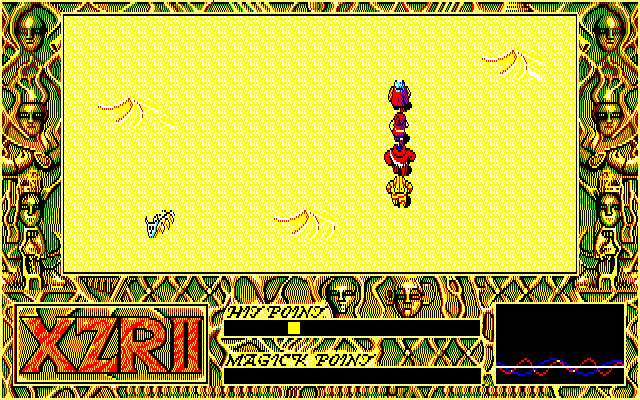 Exile (PC-98) screenshot: Exploring the desert