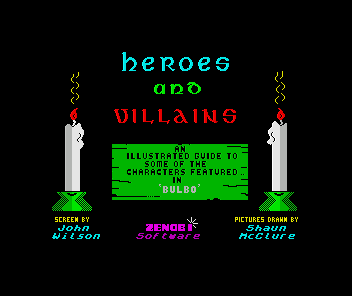 Bulbo and the Lizard King (ZX Spectrum) screenshot: Illustrated Guide To The Game: Title screen