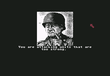 Patton vs Rommel (Commodore 64) screenshot: Old blood and guts has some words of advice