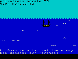 Privateer (ZX Spectrum) screenshot: Stage 3 : That's the foremast hit