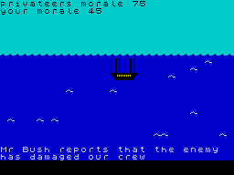 Privateer (ZX Spectrum) screenshot: Stage 3 : That's the crew hit