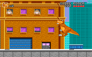 We're Back!: A Dinosaur's Story (DOS) screenshot: Rex can climb buildings