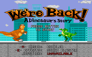 We're Back!: A Dinosaur's Story (DOS) screenshot: Title screen