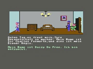 Murder on the Mississippi (Commodore 64) screenshot: Talk with other passengers - German Version
