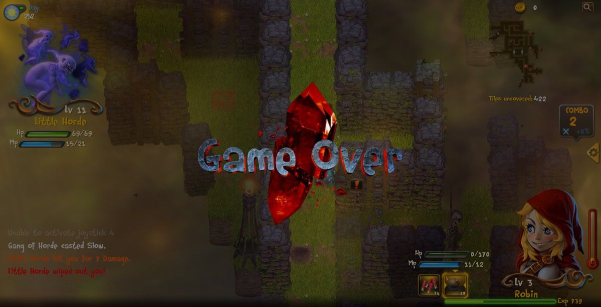 Dragon Fin Soup (Windows) screenshot: Game over