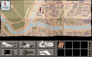 Dunkle Schatten (DOS) screenshot: Map screen