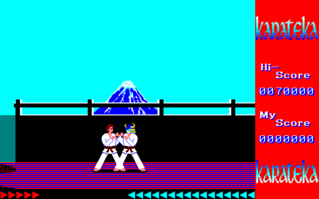 Karateka (PC-98) screenshot: ...the hero fights!..
