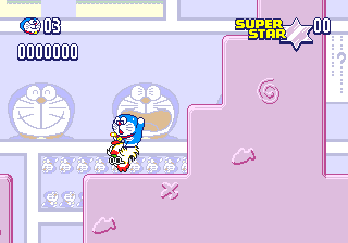 Doraemon: Yume Dorobō to 7-nin no Gozans (Genesis) screenshot: A stunned enemy can be jumped on