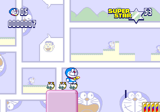 Doraemon: Yume Dorobō to 7-nin no Gozans (Genesis) screenshot: Waiting for the right moment to jump