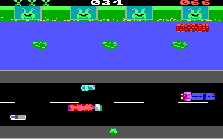 Toad Road (DOS) screenshot: All four home safe!