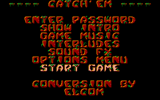 Catch 'Em (DOS) screenshot: Main menu