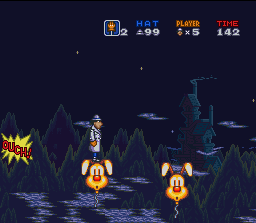 Inspector Gadget (SNES) screenshot: Getting across by jumping on balloons provided by Brain