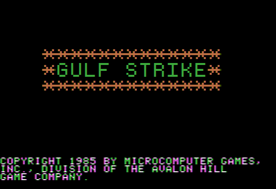 Gulf Strike (Apple II) screenshot: Game Title