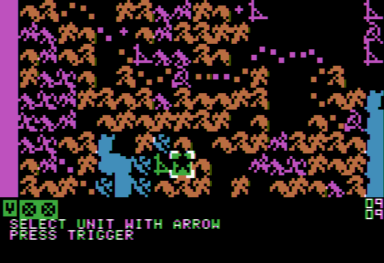 Gulf Strike (Apple II) screenshot: Select and move/place units before ending turn