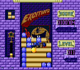Pac-Attack (Genesis) screenshot: Ate some ghosts
