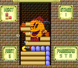 Pac-Attack (Genesis) screenshot: Pac-Man going on a feast