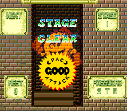 Pac-Attack (Genesis) screenshot: Stage 1 cleared