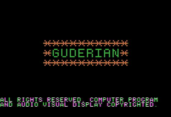Guderian (Apple II) screenshot: Game title